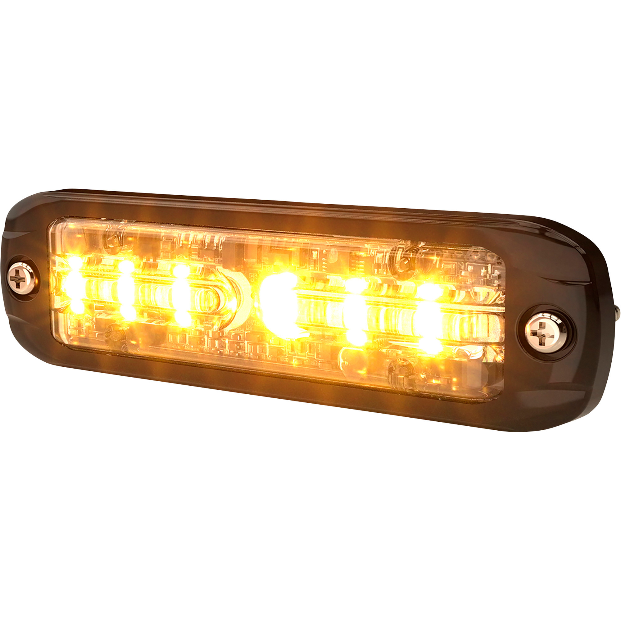 Ecco Low-Profile LED Warning Light, Amber/White, Model# ED3802AW